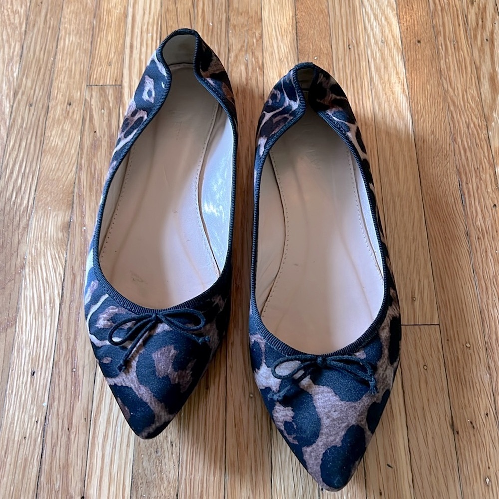 J.Crew Gemma Leopard Print Pointy Toe Flats Size 8.5